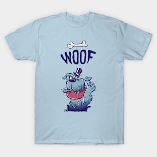 Woof Top Hat Dog T-Shirt